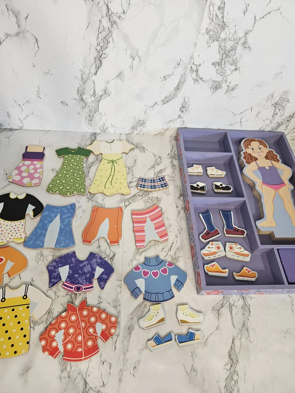 3 Melissa & Doug Wooden Magnetic Dress-Up Dolls Set - Multicolor
